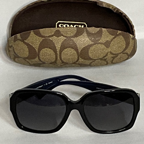 Coach Megan Black & Blue Sunglasses with Brown Case & Cloth - Picture 3 of 14
